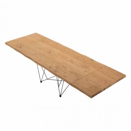 Table extensible jusqu'à 300 cm en bois plaqué Made in Italy – Ezzellino Viadurini
