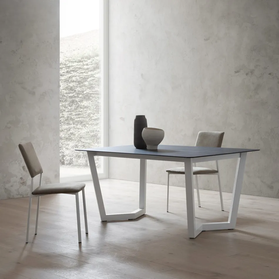 Table extensible jusqu'à 300 cm Plateau en stratifié HPL Made in Italy - Bastiano Viadurini