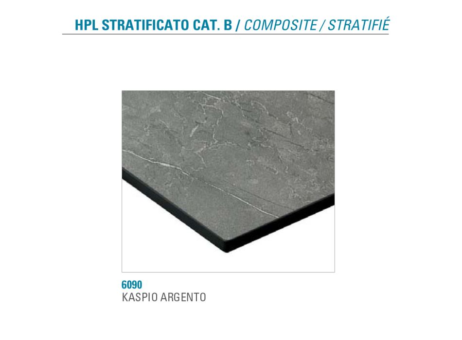 Table extensible jusqu'à 300 cm Plateau en stratifié HPL Made in Italy - Bastiano Viadurini