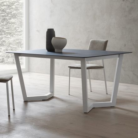 Table extensible jusqu'à 300 cm Plateau en stratifié HPL Made in Italy - Bastiano Viadurini