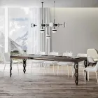 Table extensible jusqu'à 4 m en bois mélaminé et fer Made in Italy - Marella Viadurini