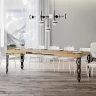 Table extensible jusqu'à 4 m en bois mélaminé et fer Made in Italy - Marella Viadurini
