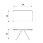 Table extensible jusqu'à 180 cm en céramique sur verre et métal - Lozzolo Viadurini