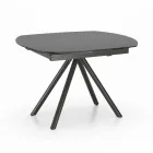 Table extensible jusqu'à 180 cm en céramique sur verre et métal - Lozzolo Viadurini
