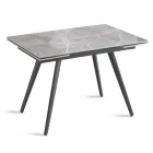 Table extensible jusqu'à 180 cm en pierre effet marbre et métal - Numa Viadurini