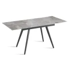 Table extensible jusqu'à 180 cm en pierre effet marbre et métal - Numa Viadurini