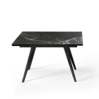 Table extensible jusqu'à 180 cm en pierre effet marbre et métal - Numa Viadurini