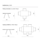 Table extensible jusqu'à 180 cm en pierre effet marbre et métal - Numa Viadurini