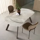 Table extensible jusqu'à 180 cm en pierre frittée effet marbre - Talia Viadurini