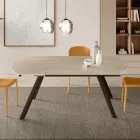 Table extensible jusqu'à 180 cm en pierre frittée effet marbre - Talia Viadurini