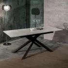 Table extensible jusqu'à 190 cm en métal et plateau mélaminé - Lavande Viadurini
