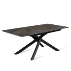 Table extensible jusqu'à 190 cm en métal et plateau mélaminé - Lavande Viadurini