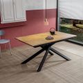 Table extensible jusqu'à 190 cm en métal et plateau mélaminé - Lavande