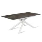 Table extensible jusqu'à 190 cm en métal et plateau mélaminé - Lavande Viadurini