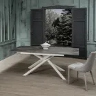 Table extensible jusqu'à 190 cm en métal et plateau mélaminé - Lavande Viadurini