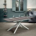 Table extensible jusqu'à 190 cm en métal et plateau mélaminé - Lavande Viadurini