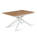 Table extensible jusqu'à 190 cm en métal et plateau mélaminé - Lavande Viadurini