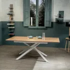 Table extensible jusqu'à 190 cm en métal et plateau mélaminé - Lavande Viadurini