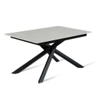 Table extensible jusqu'à 190 cm en métal et plateau mélaminé - Lavande Viadurini