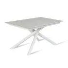 Table extensible jusqu'à 190 cm en métal et plateau mélaminé - Lavande Viadurini