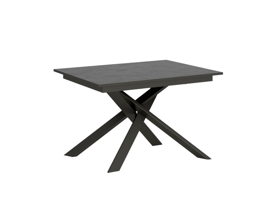 Table extensible jusqu'à 2 mètres en bois et fer fabriquée en Italie - Gattix Viadurini