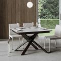 Table extensible jusqu'à 2 mètres en bois et fer fabriquée en Italie - Gattix