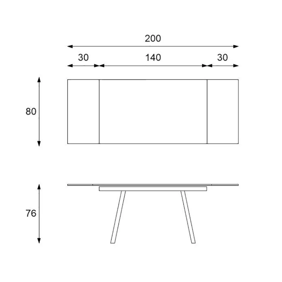 Table extensible jusqu'à 200 cm en Pierre Frittée Effet Marbre - Ananas Viadurini
