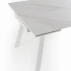 Table extensible jusqu'à 200 cm en Pierre Frittée Effet Marbre - Ananas Viadurini