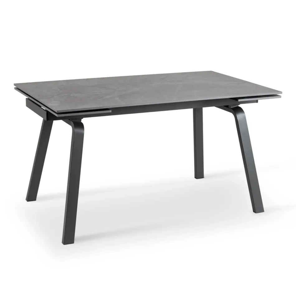 Table extensible jusqu'à 200 cm en Pierre Frittée Effet Marbre - Ananas Viadurini