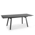 Table extensible jusqu'à 200 cm en Pierre Frittée Effet Marbre - Ananas Viadurini