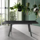 Table extensible jusqu'à 200 cm en Pierre Frittée Effet Marbre - Ananas Viadurini