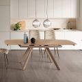 Table extensible jusqu'à 210 cm en verre et métal peint - Naxos