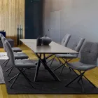 Table extensible jusqu'à 220 cm en céramique et acier Homemotion - Brianza Viadurini