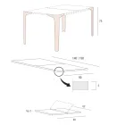 Table extensible jusqu'à 222 cm en Hpl effet bois Made in Italy - Vulcano Viadurini