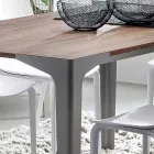 Table extensible jusqu'à 222 cm en Hpl effet bois Made in Italy - Vulcano Viadurini