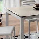 Table extensible jusqu'à 238 cm en Laminam et métal Made in Italy - Remigio Viadurini
