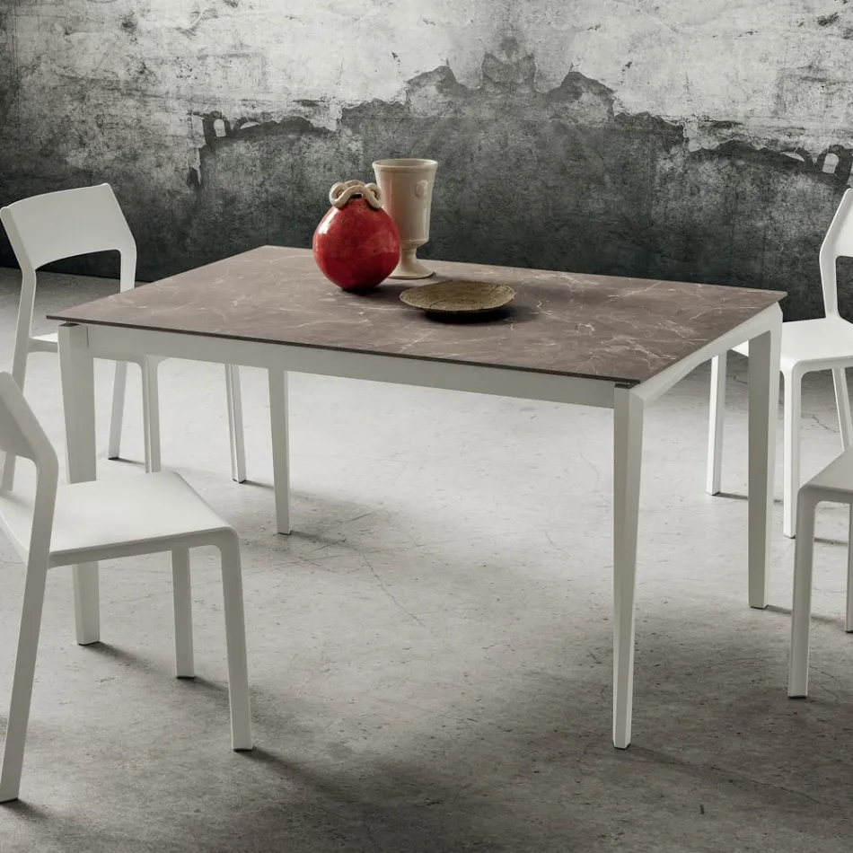 Table extensible jusqu'à 240 cm avec plateau HPL Made in Italy - Fantastic Viadurini