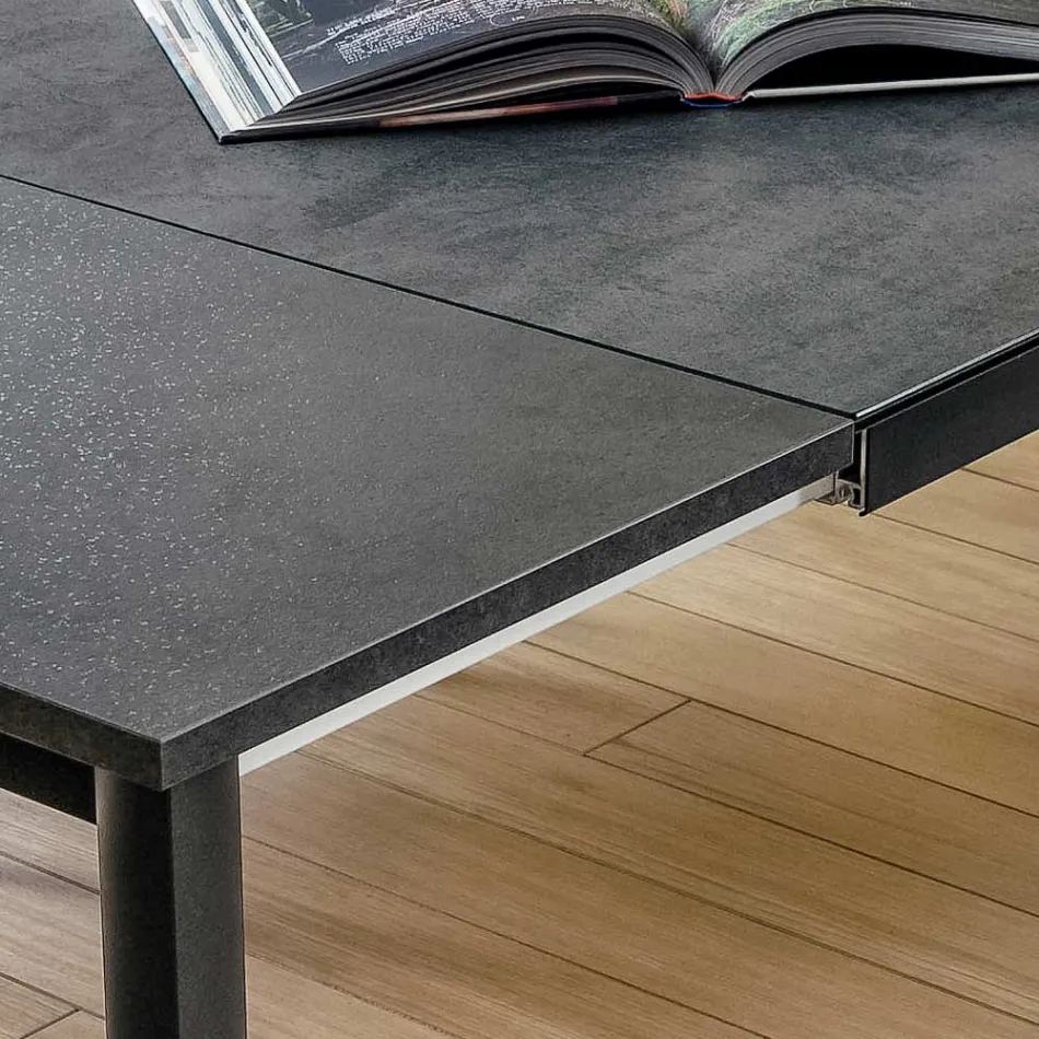 Table extensible jusqu'à 240 cm avec plateau Laminam Made in Italy - Maltese Viadurini