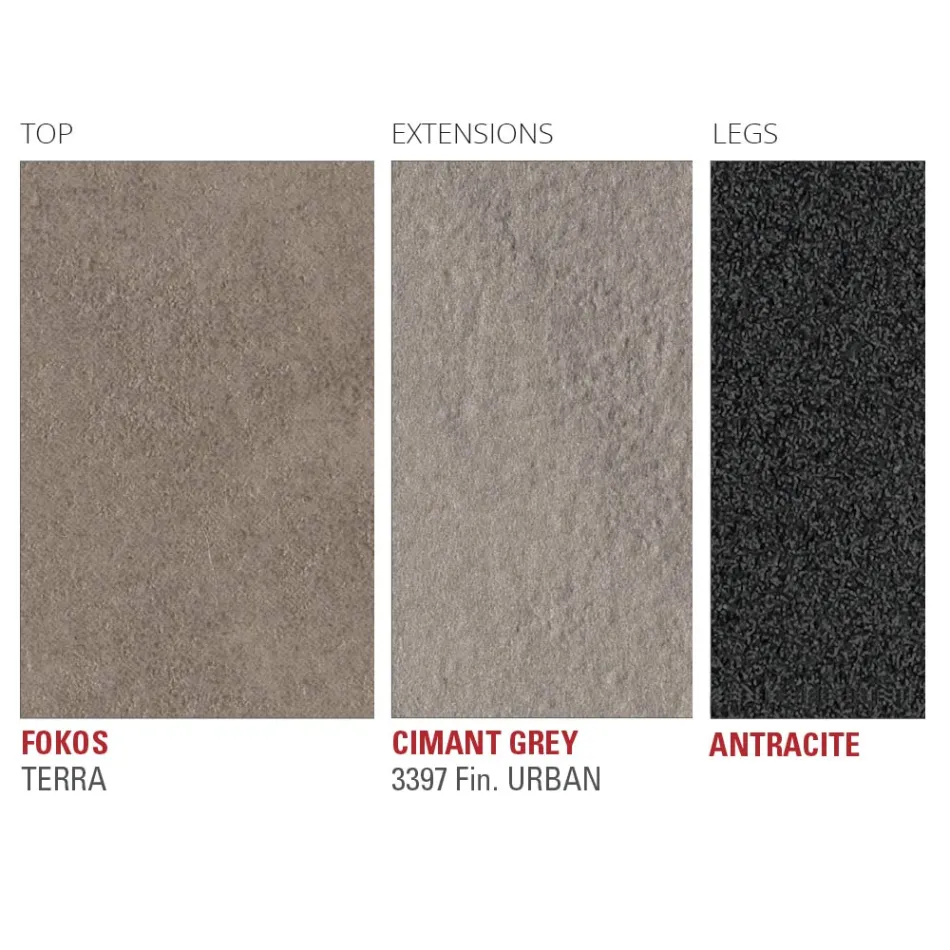 Table extensible jusqu'à 240 cm avec plateau Laminam Made in Italy - Maltese Viadurini