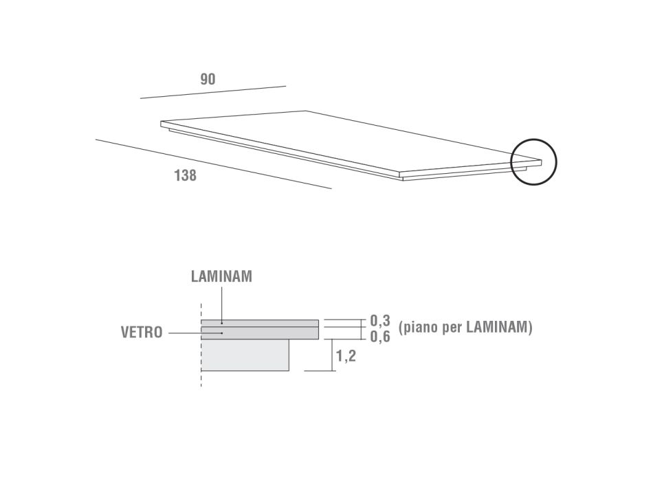 Table extensible jusqu'à 240 cm de design en bois et HPL Made in Italy - Polo Viadurini
