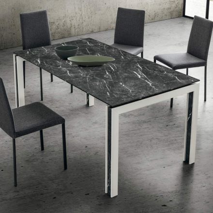 Table extensible jusqu'à 240 cm de design en bois et HPL Made in Italy - Polo Viadurini