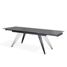 Table extensible jusqu'à 240 cm en céramique et métal - Bouquet Viadurini