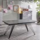Table extensible jusqu'à 240 cm en céramique et métal - Bouquet Viadurini