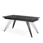 Table extensible jusqu'à 240 cm en céramique et métal - Bouquet Viadurini