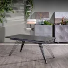 Table extensible jusqu'à 240 cm en céramique et métal - Bouquet Viadurini
