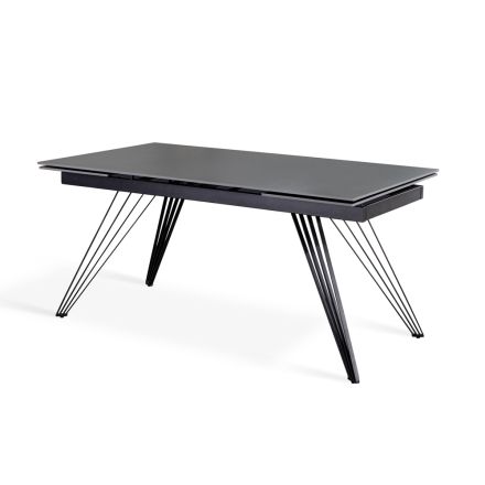 Table extensible jusqu'à 240 cm en céramique et métal - Bouquet Viadurini