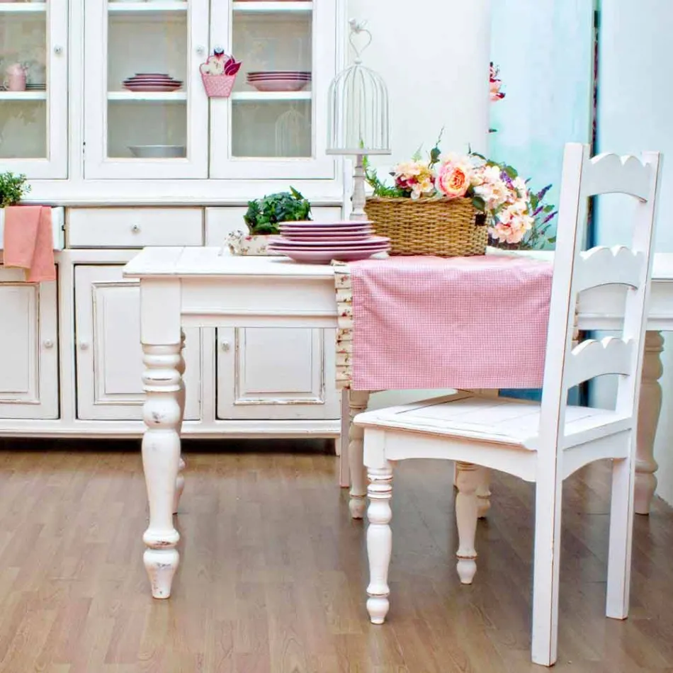 Table extensible jusqu'à 240 cm en manguier et Mdf Homemotion - Tongo Viadurini