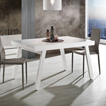 Table extensible jusqu'à 240 cm en bois laqué Made in Italy - Adrienne Viadurini