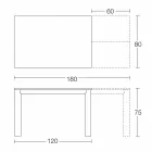Table extensible jusqu'à 250 cm avec plateau en verre Made in Italy - Pitagora Viadurini
