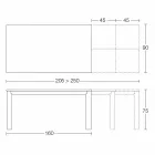 Table extensible jusqu'à 250 cm avec plateau en verre Made in Italy - Pitagora Viadurini